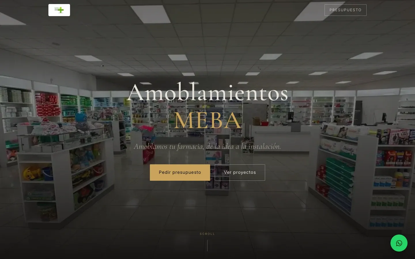Captura de la web de Amoblamientos MEBA